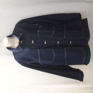 Universal Overall Men Heavy Denim Jacket Size 44 Front Pockets Button Do…